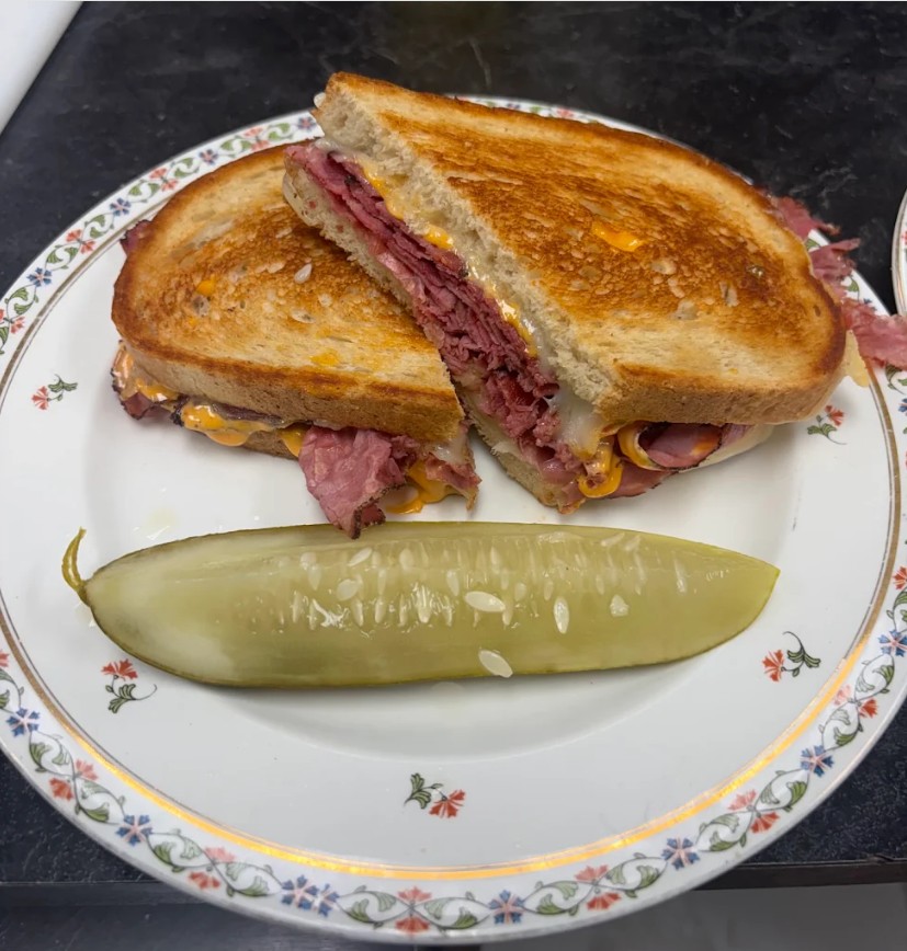 A toasted sandwich